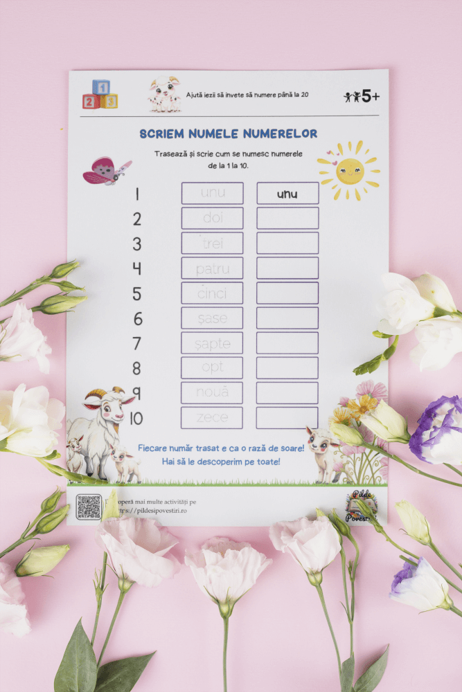 Fișe Educative de Primavara PDF - Numere, Alfabet - Fișa 4
