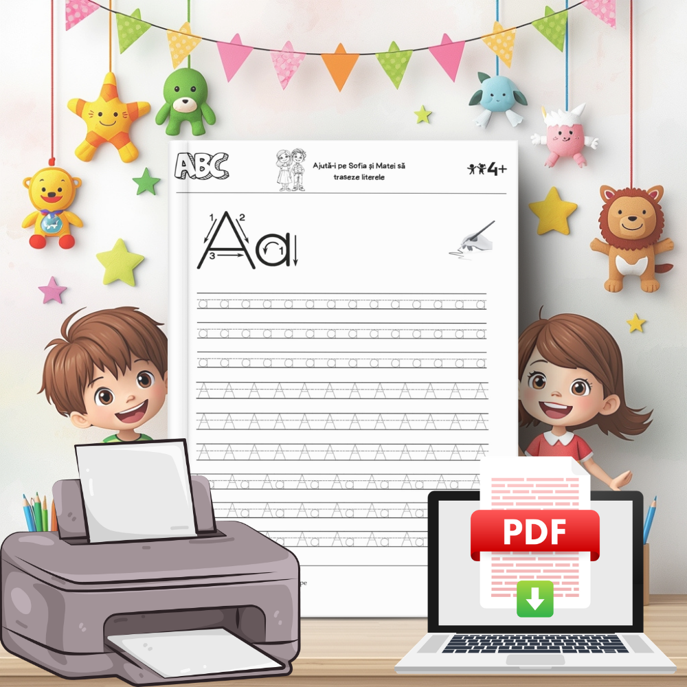 Alfabetul - Fișe Educative - Trasăm literele