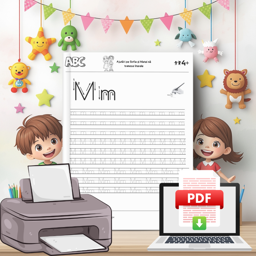 Alfabetul - Fișe Educative - Trasăm literele