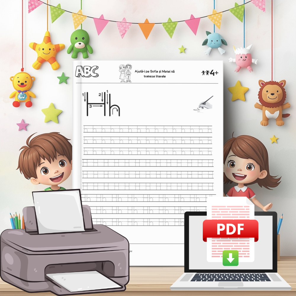 Alfabetul - Fișe Educative - Trasăm literele