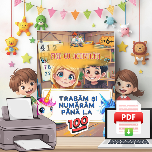 Trasăm și numărăm până la 100 cu Unicornii Magici